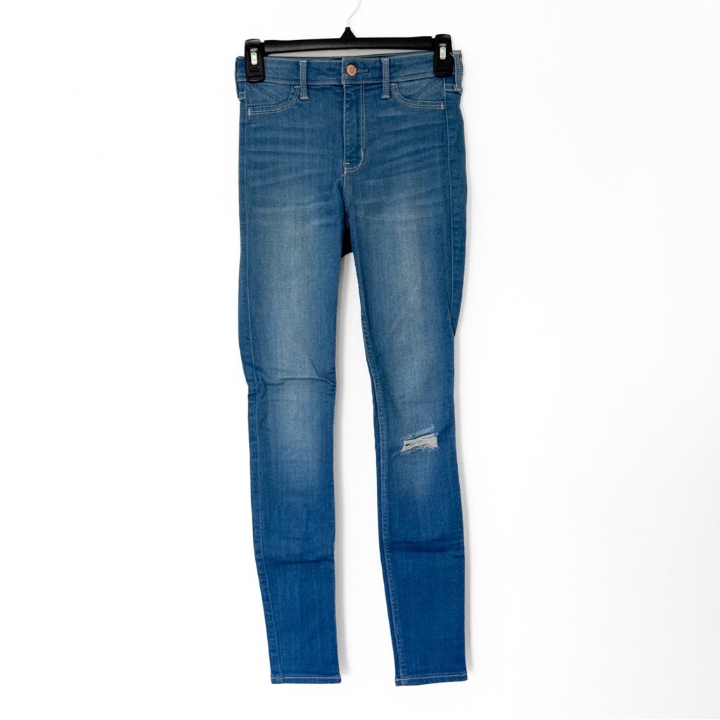 Hollister Classic Light Wash Skinny Denim High Rise Jean Leggings - Size 1 W25